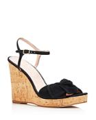 Kate Spade New York Women's Janae Suede Knotted Platform Wedge Sandals