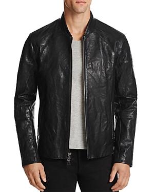 John Varvatos Collection Waxed Leather Motocross Jacket