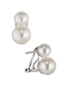 Nadri Double Genuine Pearl Drop Earrings