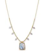 Meira T Boulder Opal & Diamond Bead Chain Necklace In 14k Yellow & White Gold