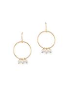Bloomingdale's Cultured Freshwater Pearl Charm Circle Drop Earrings In 14k Yellow Gold - 100% Exclusive