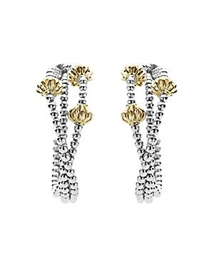 Lagos 18k Gold And Sterling Silver Caviar Icon Hoop Earrings