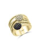 Bloomingdale's Black & White Diamond Crossover Band In 14k Yellow Gold - 100% Exclusive