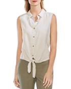 Vince Camuto Sleeveless Tie-front Linen Shirt