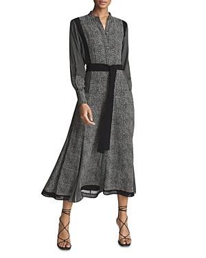 Reiss Tanis Petite Mixed-print Midi Dress