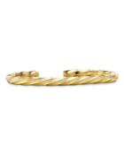 David Yurman Men's 18k Yellow Gold Cable Edge Cuff Bracelet