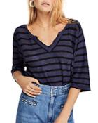 Free People Head In The Clouds Striped Tee