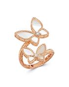 Roberto Coin 18k Rose Gold Mother-of-pearl & Diamond Bypass Ring