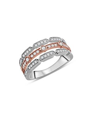 Bloomingdale's Diamond Multi Row Band In 14k Rose & White Gold, 0.50 Ct. T.w. - 100% Exclusive