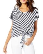 Michael Stars Tie-front Striped Top