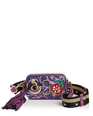 Marc Jacobs Snapshot Tapestry Saffiano Leather Camera Bag