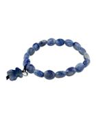 Tous Blue Quartz Beaded Bear Charm Bracelet
