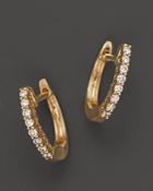 Diamond Huggie Hoop Earrings In 14k Yellow Gold, .15 Ct. T.w.
