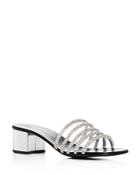 Giuseppe Zanotti Women's Embellished Leather Block-heel Slide Sandals