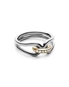 Shinola 14k Yellow Gold & Sterling Silver Diamond Lug Ring