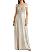 Lauren Ralph Lauren Metallic Off-the-shoulder Gown