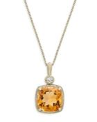 Bloomingdale's Citrine & Diamond Accent Pendant Necklace In 14k Yellow Gold, 18 - 100% Exclusive