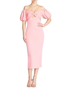 Ml Monique Lhuillier Off-the-shoulder Midi Dress