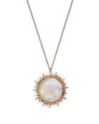 Annette Ferdinandsen Design 14k Yellow Gold Moonstone & Diamond Eclipse Pendant Necklace, 18