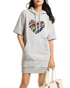 Michael Michael Kors Rainbow Logo Hoodie Dress