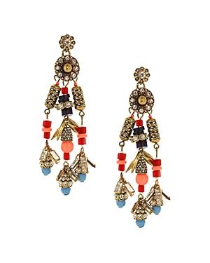 Sparkling Sage Multi Stone Detail Chandelier Earrings - Compare At $96