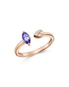 Bloomingdale's Marquise Tanzanite & Diamond Ring In 14k Rose Gold - 100% Exclusive