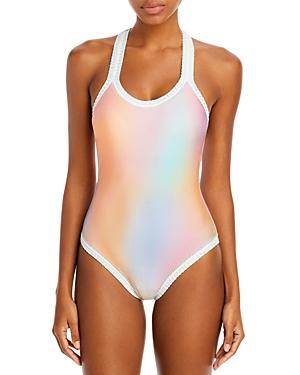 Platinum Inspired By Solange Ferrarini Crochet Trim One Piece Swimsuit - 100% Exclusive