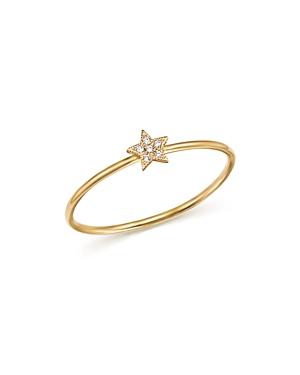 Zoe Chicco 14k Yellow Gold Itty Bitty Diamond Star Ring