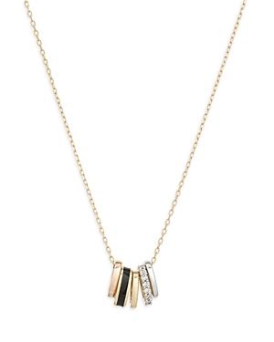 Adina Reyter Sterling Silver & 14k Yellow Gold Bead Party Diamond Multi Ring Pendant Necklace