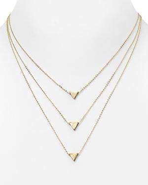 Aqua Jolie Triple Triangle Pendant Necklace, 15