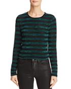Honey Punch Striped Chenille Cropped Sweater