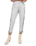 7 For All Mankind Josefina Slim Boyfriend Jeans In Cold Water Patchwork