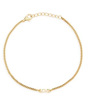 Argento Vivo Love Curb Chain Bracelet In 14k Gold Plated Sterling Silver