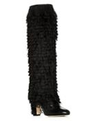 Jimmy Choo Women's Magalie 65 Fringed Leather High Block-heel Boots