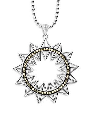 Lagos Ksl 18k Yellow Gold & Sterling Silver Pyramid Pendant Necklace, 36