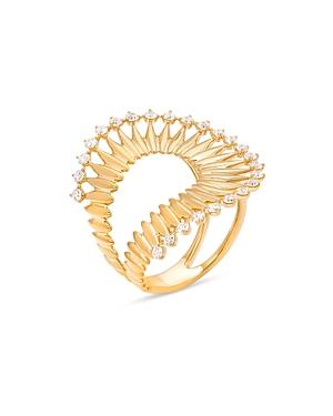 Hueb 18k Yellow Gold Tribal Diamond Statement Ring