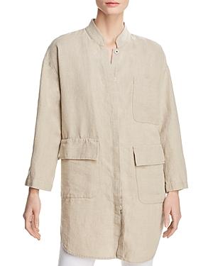 Eileen Fisher Organic Linen Mandarin Collar Jacket