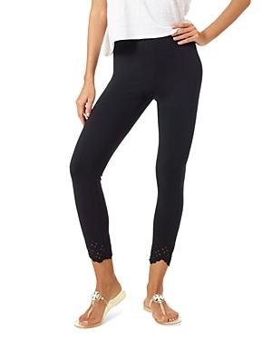 Hue Eyelet Embroidered Hem Skimmer Leggings