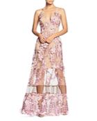 Dress The Population Gig Floral Illusion Gown