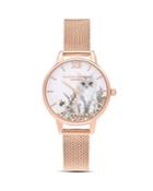 Olivia Burton Kitten & Floral Motif Watch, 30mm