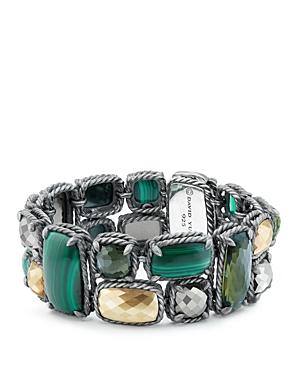 David Yurman Chatelaine Mosaic Bracelet With 18k Gold Domes, Green Onyx, Pyrite, Lemon Citrine With Hematine & Malachite