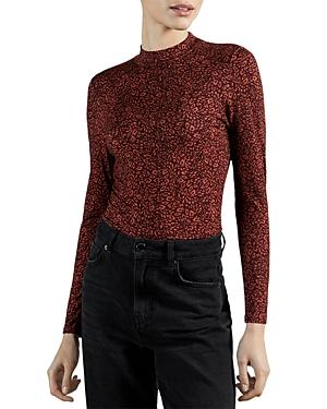 Ted Baker Animal Print Mock Neck Top