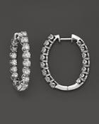 Diamond Inside-out Hoop Earrings In 14k White Gold, 1.50 Ct. T.w. - 100% Exclusive
