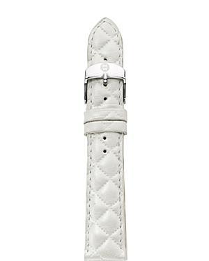 Michele Whisper White Quilted Leather Watch Strap, 18mm