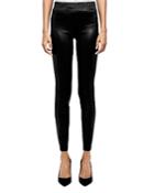 L'agence Rochelle High-rise Coated Pull-on Jeans In Black Coated