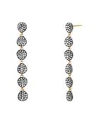 Nadri Como Linear Drop Earrings In 18k Gold-plated Sterling Silver & Black Ruthenium-plated Sterling Silver