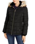 Calvin Klein Faux Fur Trim Hooded Puffer Coat