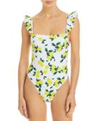 Aqua Swim Ruffled Lemon Print One Piece Swimsuit - 100% Exclusive