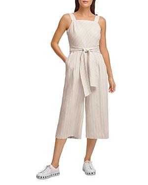 Dkny Belted Striped Jumpsuit