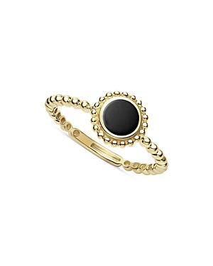 Lagos 18k Yellow Gold Covet Onyx Stack Ring